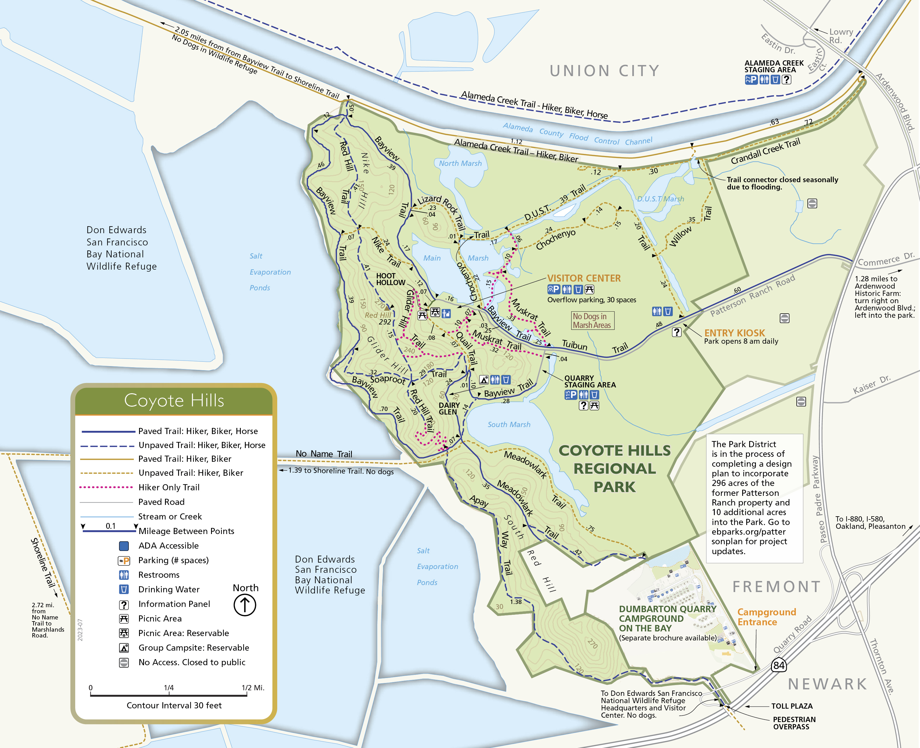 Map of Coyote Hills Regional Park