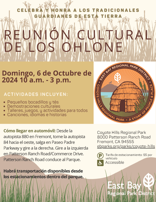 Ohlone Gathering Flyer Spanish