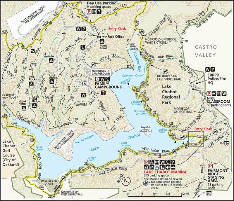 Anthony Lake Chabot park map image