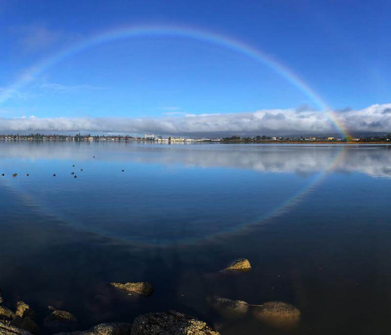 Rainbow at MLK Jr Shoreline by Jerry Ting